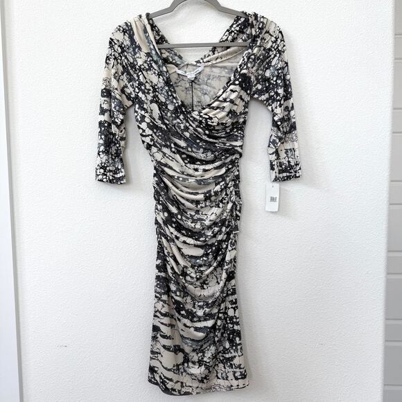 Diane Von Furstenberg Dresses & Skirts - Diane von Furstenberg Bentley SJ Dress Tie Dye Ruched Midi Grunge Glam Sz 2 NWT